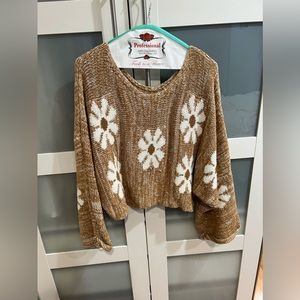 Yellow the Label flower pattern sweater